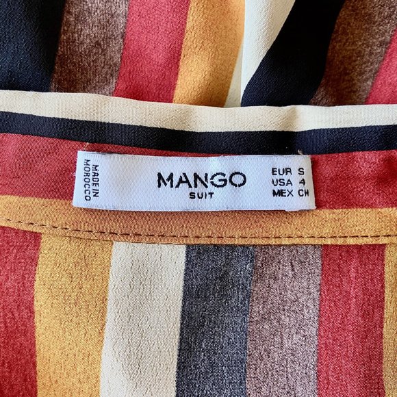 Mango Striped Midi Dress - Red, Brown, Cream - Picture 7 of 7